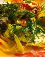 Рыба с баклажанами в горшочках