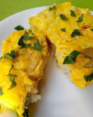 Спинка минтая, запеченная с яйцом