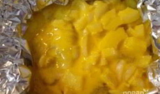 спинка минтая, запеченная с яйцом