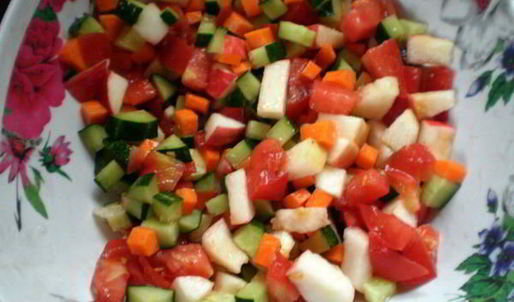 судак в имбирном маринаде на овощной подушке