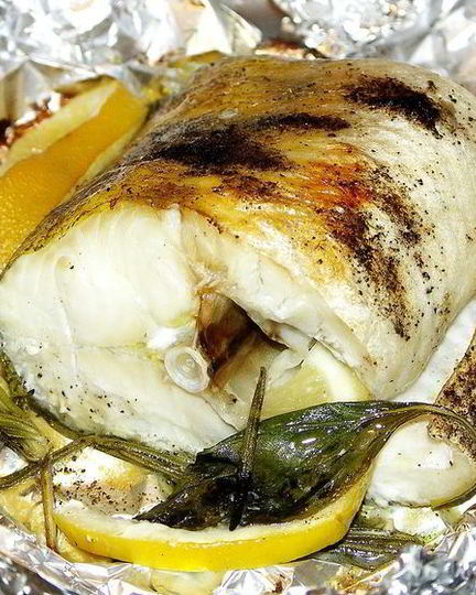 Рецепт судака запеченого с базиликом, розмарином и лимоном