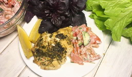 тилапия с базиликом