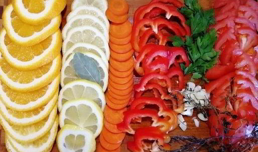 запеченный белый амур с овощами