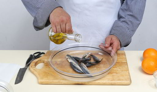 жареная ставрида с апельсинами