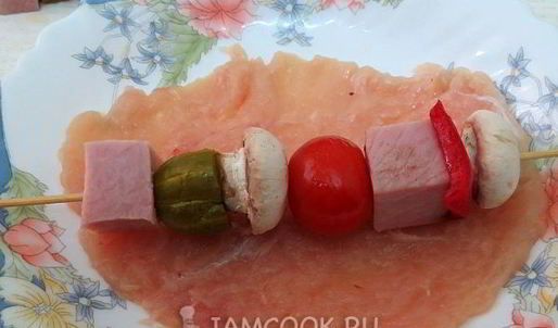 фаршированный шашлычок