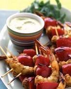 Карибские шашлычки из креветок с болгарским перцем