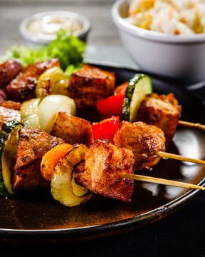 Куриный шашлык с болгарским перцем и цукини