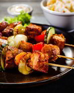 Куриный шашлык с болгарским перцем и цукини