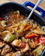 Куриный шашлык с гарниром в духовке