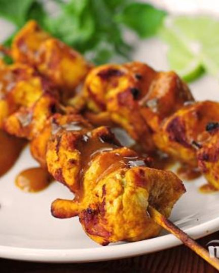 Рецепт куриных шашлычков с арахисовым соусом