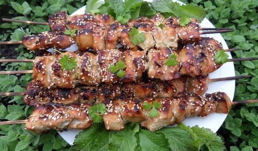 куриные шашлычки в кунжуте
