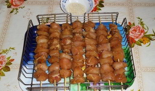 куриные шашлычки в кунжуте