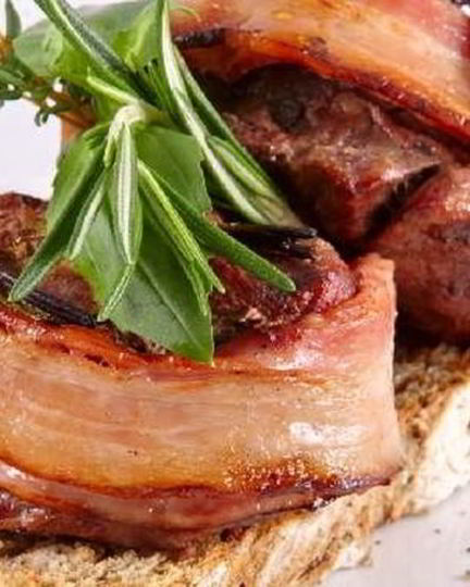 Рецепт шашлыка из говядины в беконе