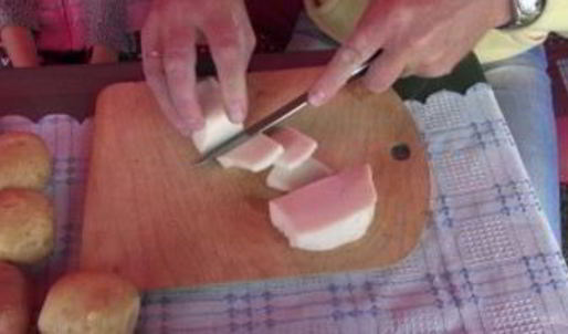 шашлык из картофеля с салом