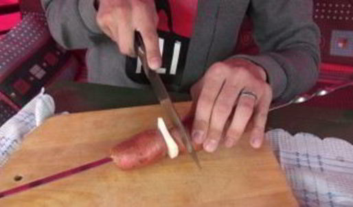 шашлык из картофеля с салом