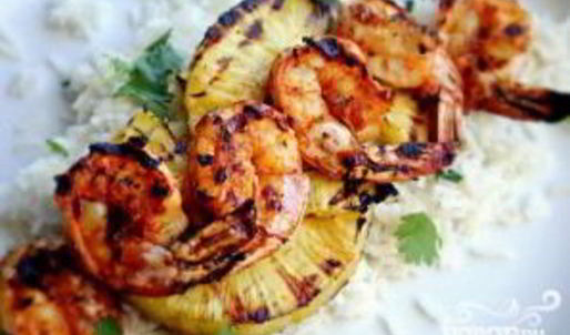 шашлык из креветок в пряном соусе