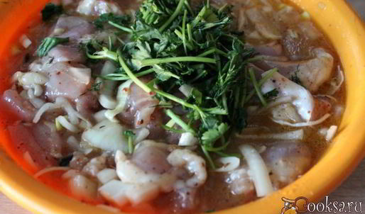 шашлык из куриного филе на минералке