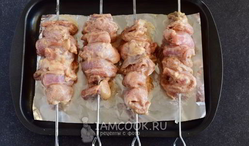 шашлык из куриного филе в духовке