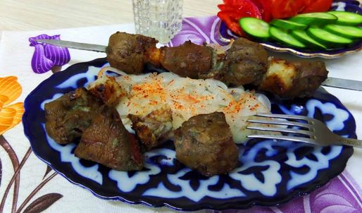 шашлык из печени