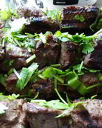 Шашлык из телячьей печени с коньяком