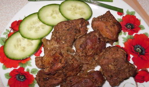 шашлык на луковой подушке в духовке