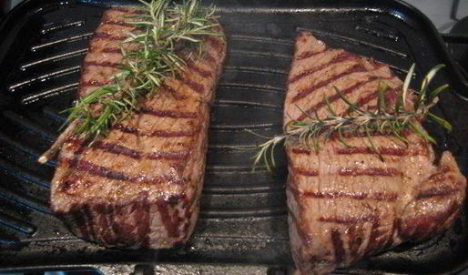 стейк ферентино с овощами на гриле