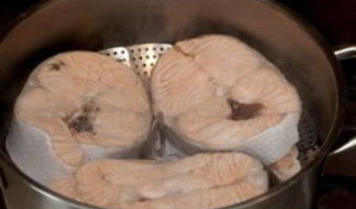 стейк из семги на пару