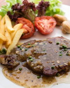 Стейк с горчичным соусом