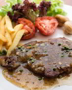 Стейк с горчичным соусом