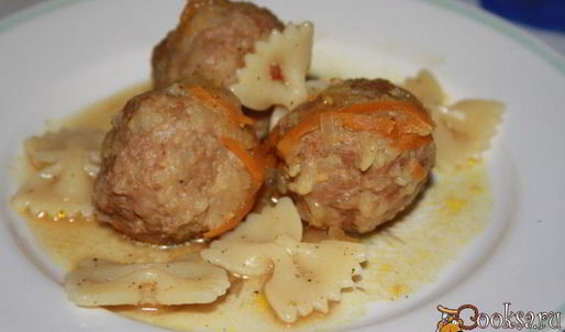 мясные тефтели с фарфалле