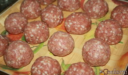 мясные тефтели с фарфалле