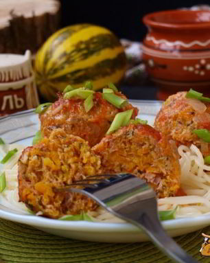 Тефтели из индюшиного фарша с тыквой