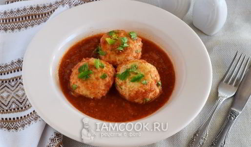 тефтели из куриного фарша с подливкой