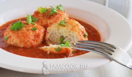 тефтели из куриного фарша с подливкой