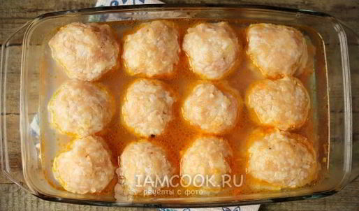 тефтели из куриного фарша с рисом в духовке