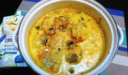 тефтели слободские в грибной подливе