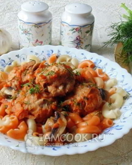 Рецепт тефтелей в грибном соусе