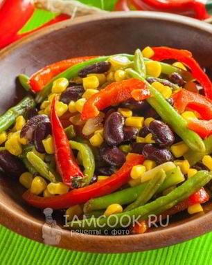 Текс-мекс гарнир из фасоли и кукурузы
