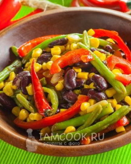Рецепт текса-мекса гарнир из фасоли и кукурузы