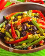 Текс-мекс гарнир из фасоли и кукурузы