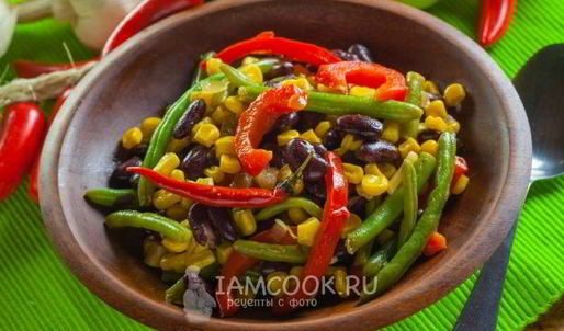 текс-мекс гарнир из фасоли и кукурузы