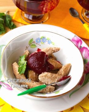 Ленивые вареники лайт с ягодным киселем