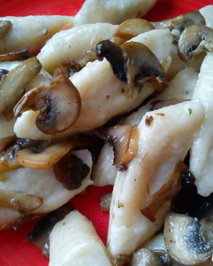 Рецепт ленивых вареников с грибами