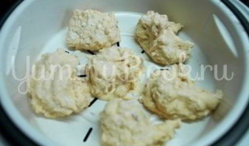 паровые ленивые вареники с нутом в мультиварке