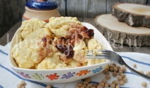 паровые ленивые вареники с нутом в мультиварке