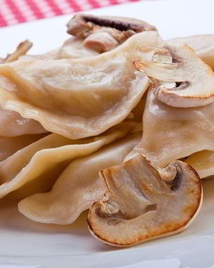 Постные вареники с грибами