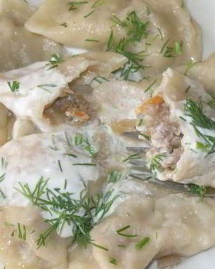 Вареники с капустой и мясом