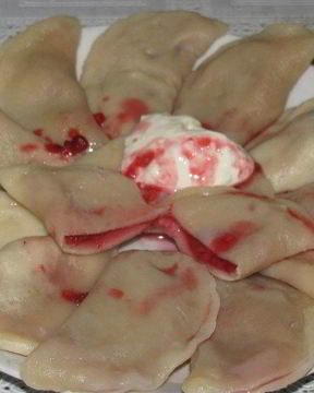 Вареники с малиной