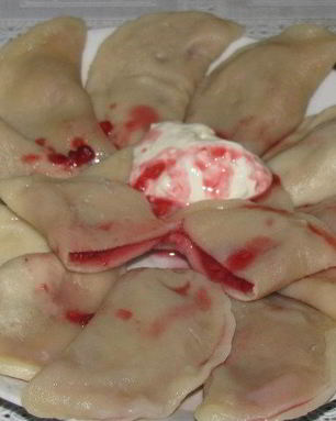 Вареники с малиной