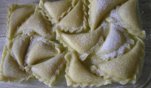 вареники с творогом, запеченные в сливках